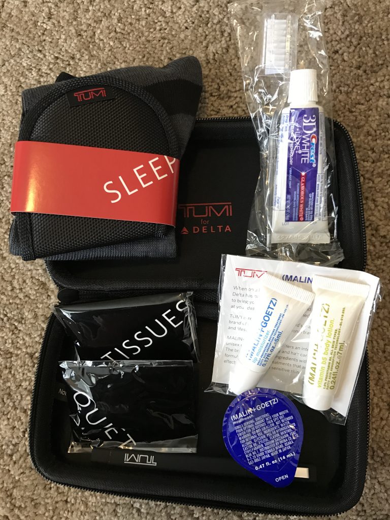 Delta First Class provides you with your own kit but you can also make your own