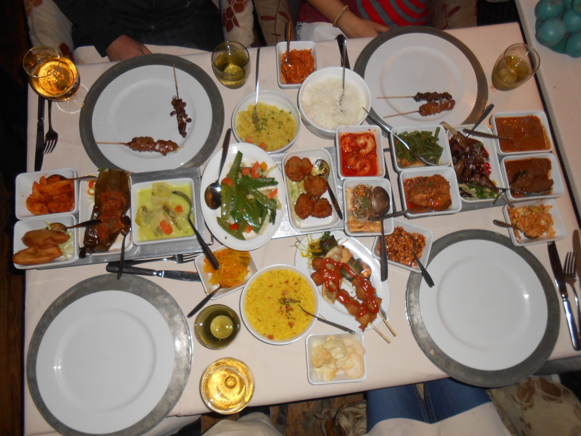 rijstaffel Dutch Indonesian cuisine with different plates 