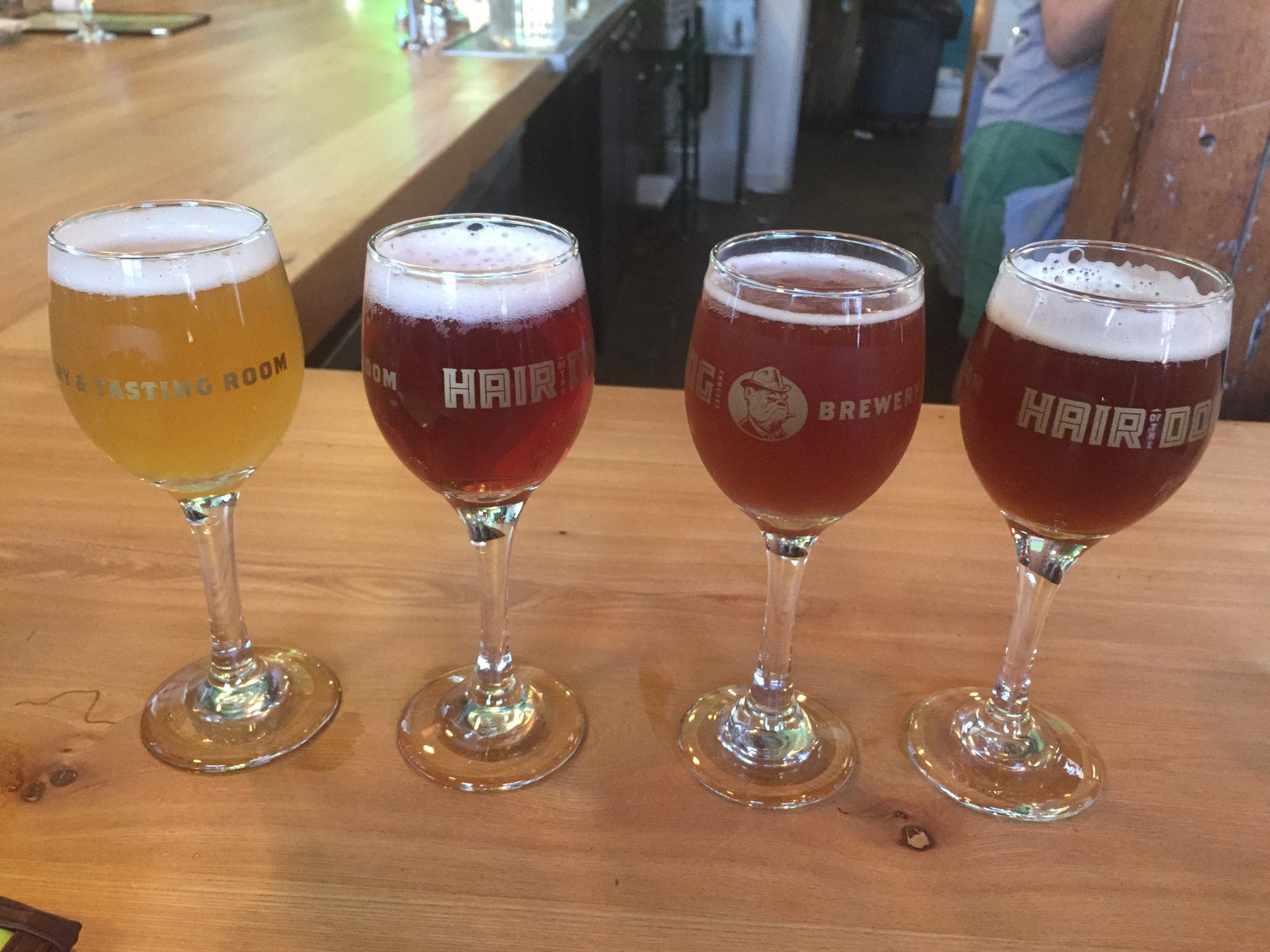 four tasters from hair of the dog brewery
