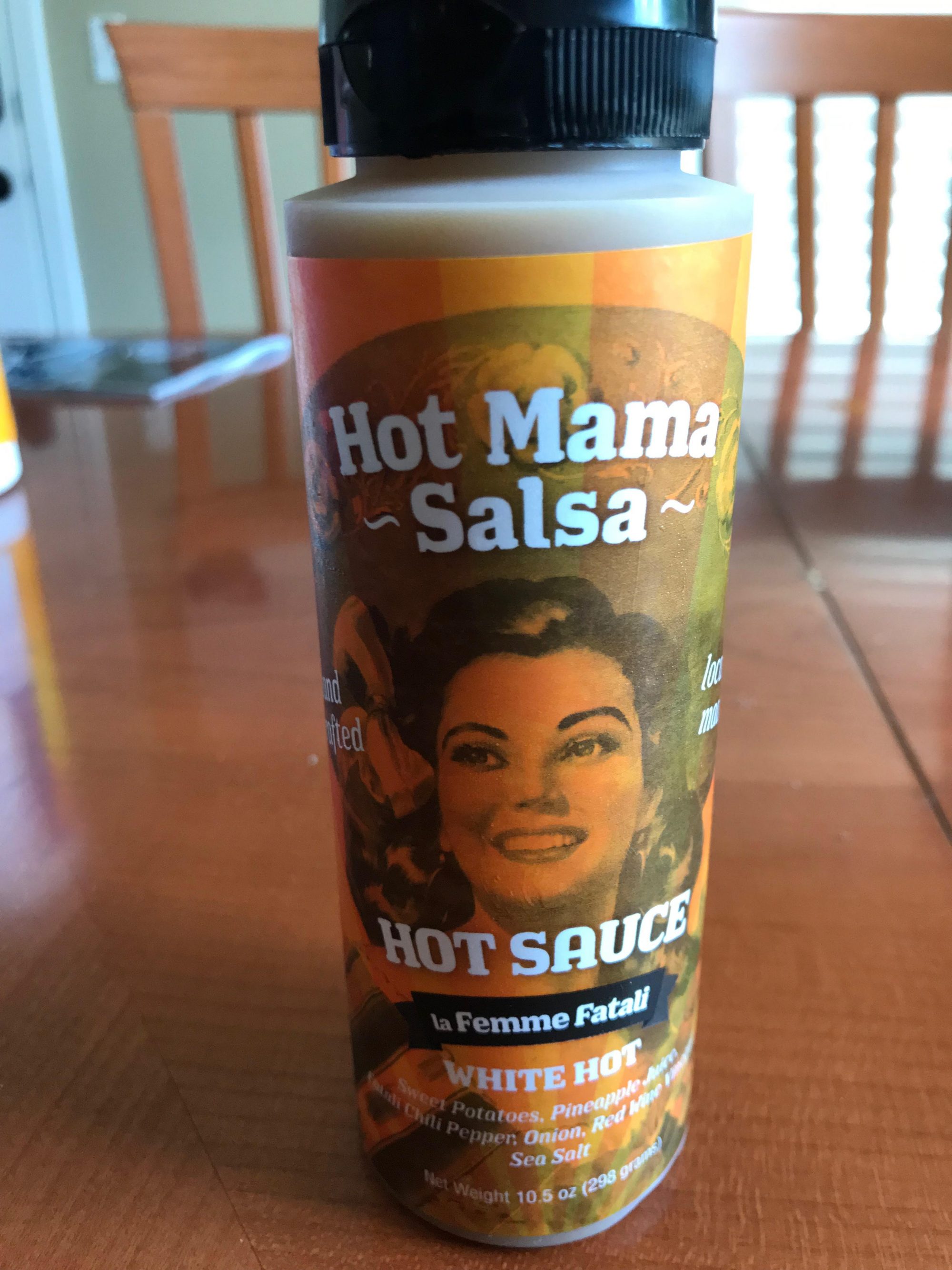 Hot Mama white hot sauce bottle